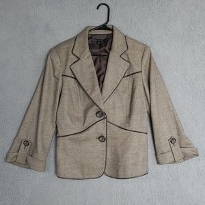 Lafayette 148 New York Wool Blend Brown Blazer size 10